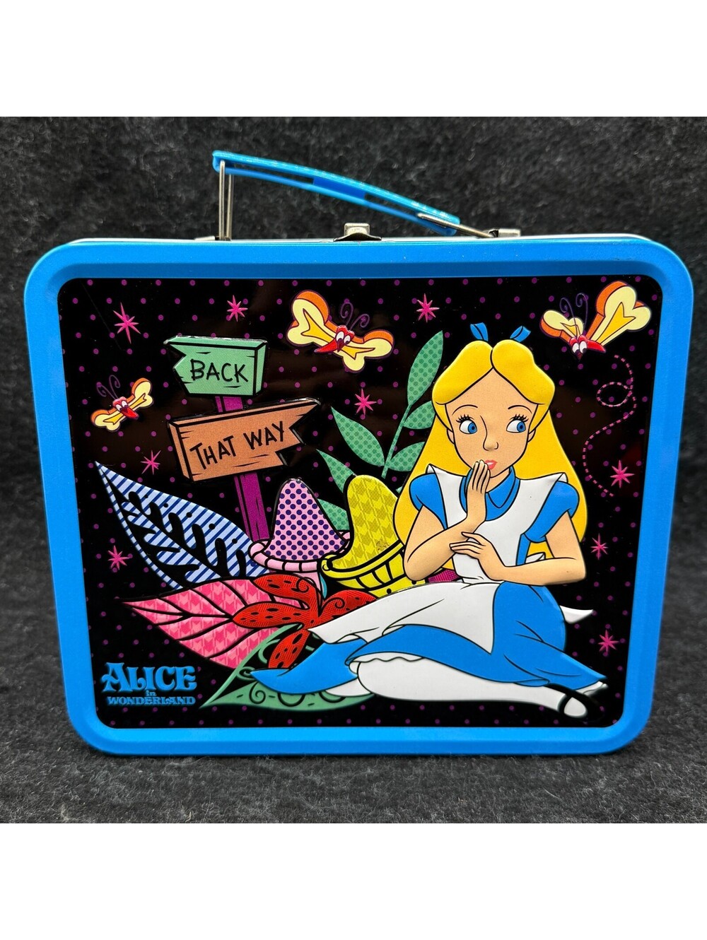 DISNEY Alice in Wonderland Loungefly Metal Lunchbox Embossed